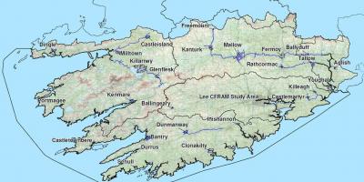 Mappa dettagliata della parte occidentale dell'irlanda