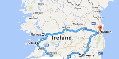 Mappa di irlanda pianificatore di viaggio