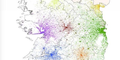 Irlanda densità di popolazione mappa