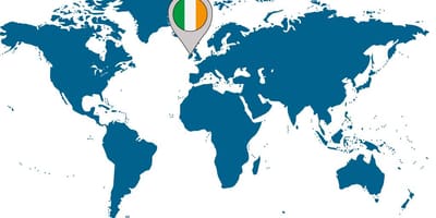 Irlanda nella mappa del mondo