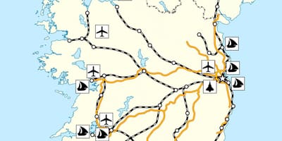 Mappa di irlanda trasporto