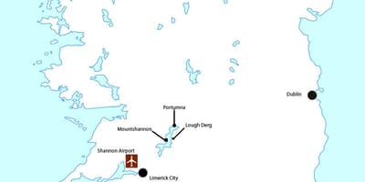 Mappa dell'aeroporto di shannon, irlanda