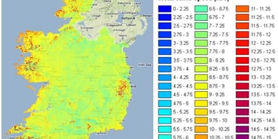 La velocità del vento mappa irlanda