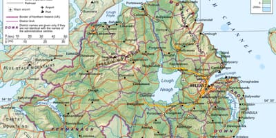 Una mappa dell'irlanda del nord