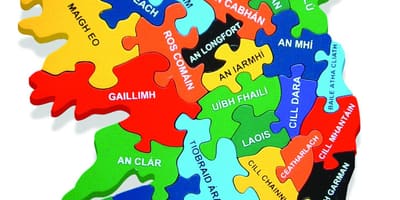 Mappa di mappa dell'irlanda come gaeilge