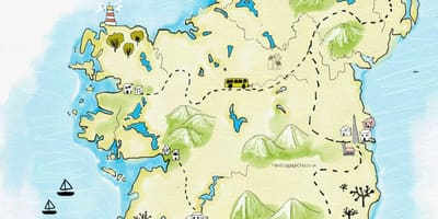 La mappa dei luoghi da visitare in irlanda