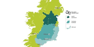 Mappa di mappa di irlanda east coast