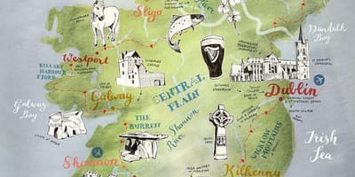 Mappa di mappa di irlanda poster