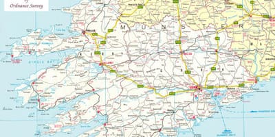 Mappa di mappa del nord-ovest, irlanda