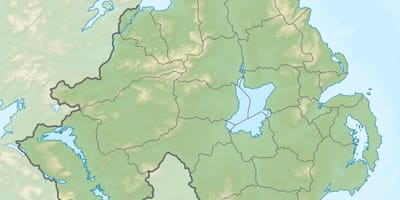 Mappa di mappa fisica dell'irlanda del nord