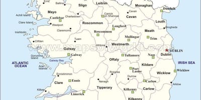Mappa di mappa politica dell'irlanda