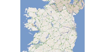 Mappa stradale mappa della parte occidentale dell'irlanda