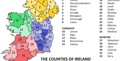 Mappa di irlanda che province